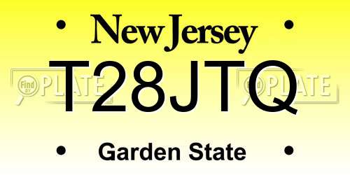 T28JTQ New Jersey License Plate
