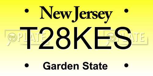 T28KES New Jersey License Plate