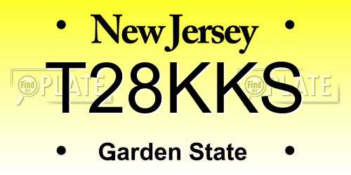 T28KKS New Jersey License Plate