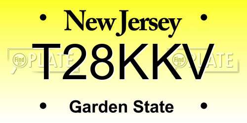 T28KKV New Jersey License Plate