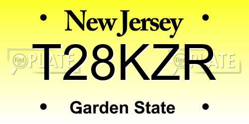 T28KZR New Jersey License Plate