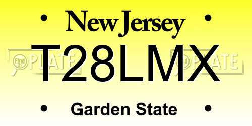 T28LMX New Jersey License Plate