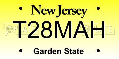 T28MAH New Jersey License Plate
