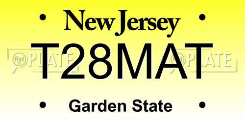 T28MAT New Jersey License Plate
