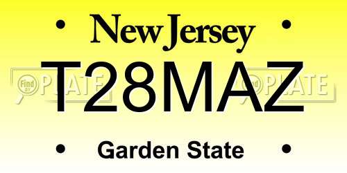 T28MAZ New Jersey License Plate