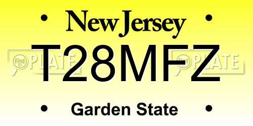 T28MFZ New Jersey License Plate