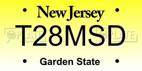 T28MSD New Jersey License Plate