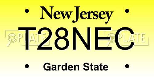 T28NEC New Jersey License Plate