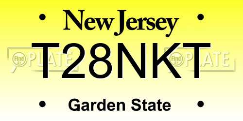T28NKT New Jersey License Plate