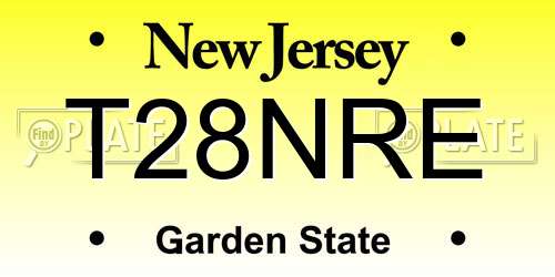 T28NRE New Jersey License Plate