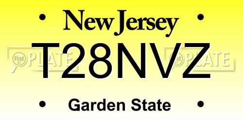 T28NVZ New Jersey License Plate