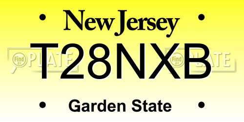 T28NXB New Jersey License Plate