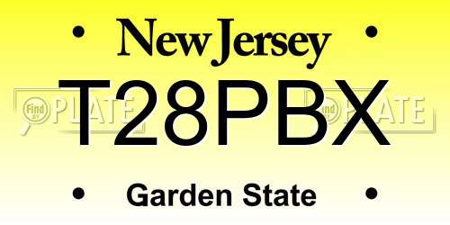 T28PBX New Jersey License Plate