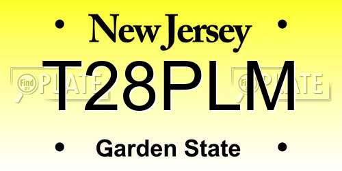 T28PLM New Jersey License Plate