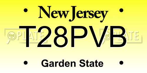 T28PVB New Jersey License Plate