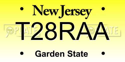 T28RAA New Jersey License Plate