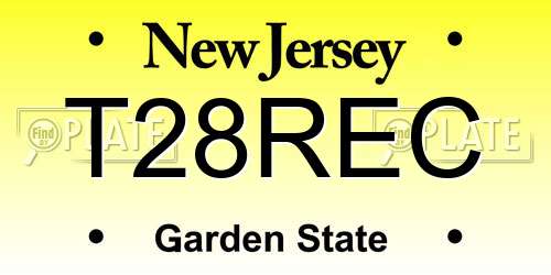 T28REC New Jersey License Plate