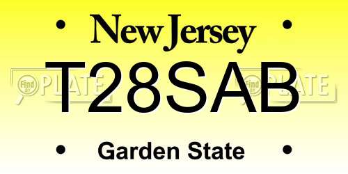 T28SAB New Jersey License Plate