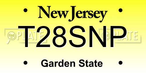 T28SNP New Jersey License Plate