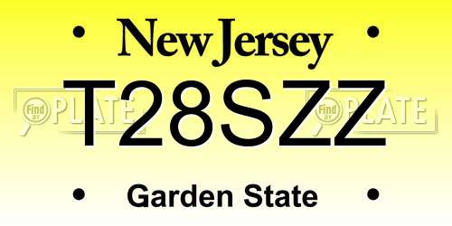 T28SZZ New Jersey License Plate