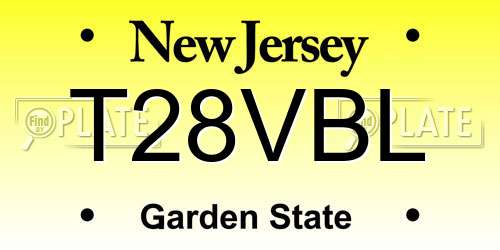 T28VBL New Jersey License Plate