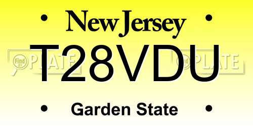 T28VDU New Jersey License Plate