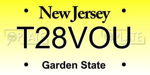 T28VOU New Jersey License Plate