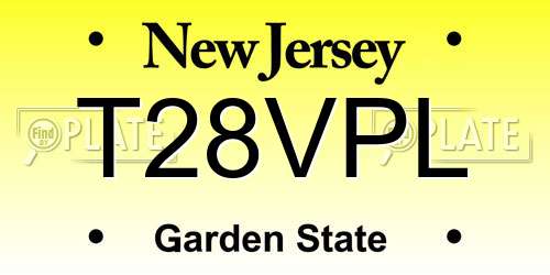 T28VPL New Jersey License Plate