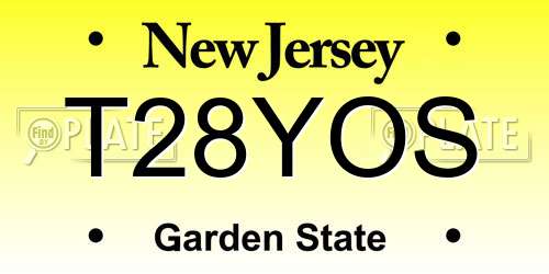 T28YOS New Jersey License Plate