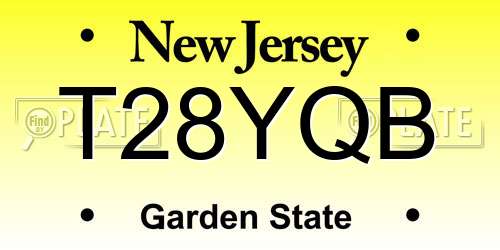 T28YQB New Jersey License Plate