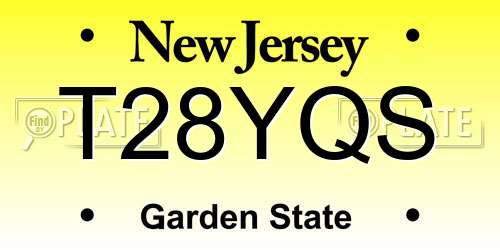 T28YQS New Jersey License Plate
