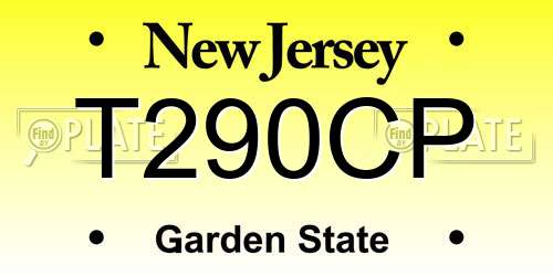 T290CP New Jersey License Plate