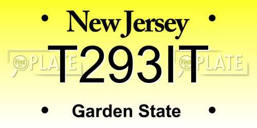 T293IT New Jersey License Plate