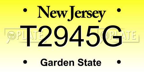 T2945G New Jersey License Plate