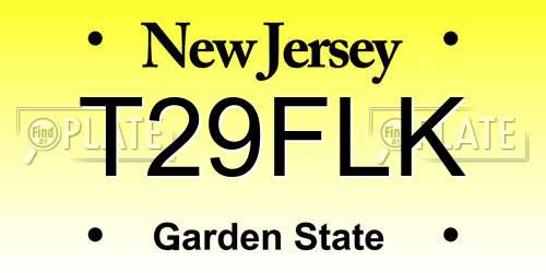 T29FLK New Jersey License Plate
