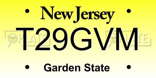 T29GVM New Jersey License Plate