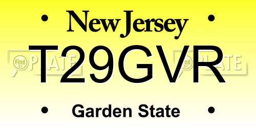 T29GVR New Jersey License Plate