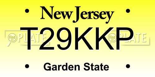 T29KKP New Jersey License Plate