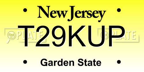 T29KUP New Jersey License Plate