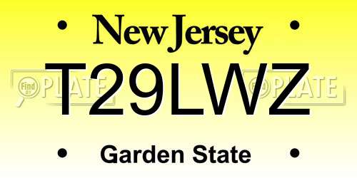 T29LWZ New Jersey License Plate