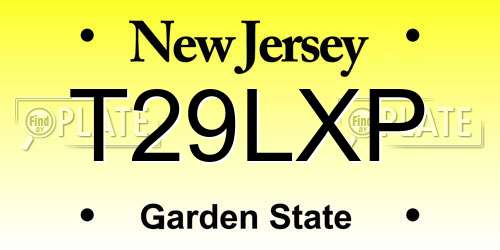 T29LXP New Jersey License Plate