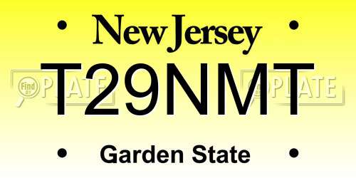 T29NMT New Jersey License Plate