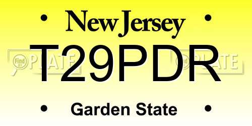 T29PDR New Jersey License Plate