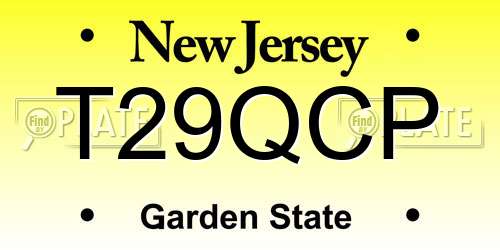 T29QCP New Jersey License Plate