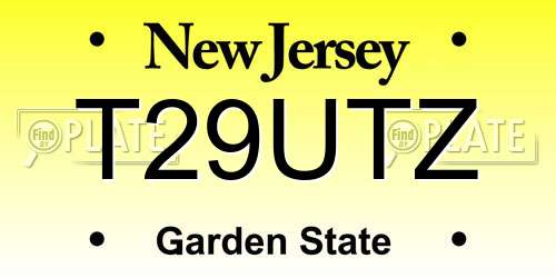 T29UTZ New Jersey License Plate