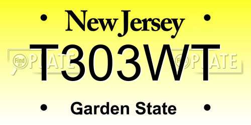 T303WT New Jersey License Plate