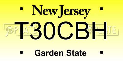T30CBH New Jersey License Plate