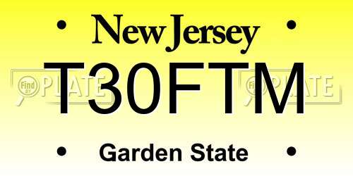 T30FTM New Jersey License Plate