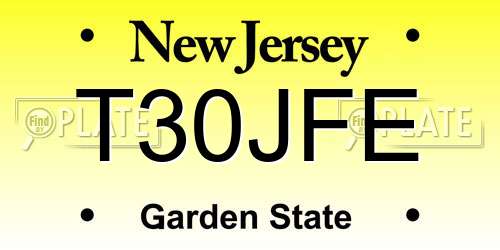 T30JFE New Jersey License Plate