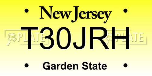 T30JRH New Jersey License Plate